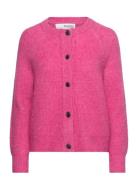 Slflulu Ls Knit Short Cardigan Noos Tops Knitwear Cardigans Pink Selec...