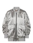 Heavy Shiny Bomber Jacket Bomberjakke Silver Stella Nova