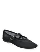 Mesh Ballet Flats With Strap And Buckle Ballerinasko Ballerinaer Black...