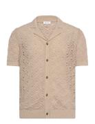 Corsica Tops Shirts Short-sleeved Beige Reiss