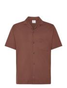 Regular-Fit 100% Cotton Shirt Tops T-Kortærmet Skjorte Brown Mango