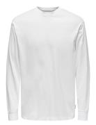 Onsfred Life Ls Tee Noos Tops T-Langærmet Skjorte White ONLY & SONS