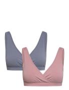 Bra Nursing Wrap Top Co 2 P Lingerie Bras & Tops Maternity Bras Blue L...