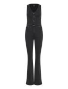 Foreverfit Flare Jumpsuit Bottoms Jumpsuits Black Lee Jeans