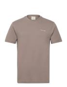 Micro Logo Interlock T-Shirt Tops T-Kortærmet Skjorte Beige Calvin Kle...