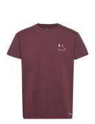 Patrick Organic Tee Tops T-Kortærmet Skjorte Burgundy Clean Cut Copenh...