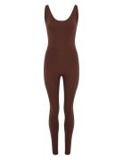 Scoop Back Unitard, Long Bottoms Jumpsuits Brown Girlfriend Collective