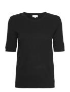 T-Shirt Over D Designers Knitwear Jumpers Black Davida Cashmere