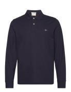 Reg Shield Ls Pique Rugger Tops Polos Long-sleeved Navy GANT