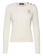 Gassed Cotton-Sweater Designers Knitwear Jumpers Cream Lauren Ralph La...