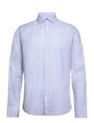 Bs Anthony Casual Modern Fit Shirt Tops Shirts Linen Shirts Blue Bruun...