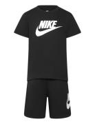 Ks-Knit Short Set Sport Sets With Short-sleeved T-shirt Black Nike