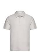 Felix Designers Knitwear Short Sleeve Knitted Polos Grey Reiss