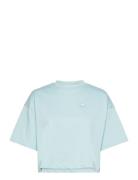 Cropped Tee_B Tops Crop Tops Short-sleeved Crop Tops Blue HUGO BLUE