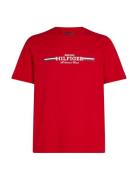 Hilfiger Chest Stripe Tee Tops T-Kortærmet Skjorte Red Tommy Hilfiger