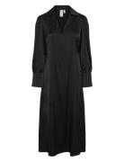 Yaspella Ls Long Dress S. Noos Knælang Kjole Black YAS