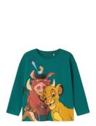 Nmmjoost Lionking Ls Top Wdi Tops T-shirts Long-sleeved T-Skjorte Gree...