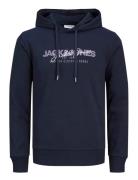 Jjalvis Sweat Hood Tops Sweatshirts & Hoodies Hoodies Navy Jack & J S