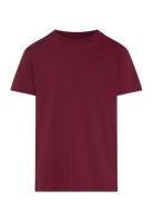 Cotton Jersey Crewneck Tee Tops T-Kortærmet Skjorte Burgundy Ralph Lau...