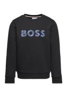 Sweatshirt Tops T-shirts Long-sleeved T-Skjorte Black BOSS