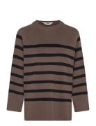 Objester Ls Knit Top Noos Tops Knitwear Jumpers Brown Object