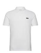 Stretch Pique Slim Polo Tops Polos Short-sleeved White Calvin Klein