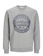 Jjjeans Sweat O-Neck Tops Sweatshirts & Hoodies Sweatshirts Grey Jack ...