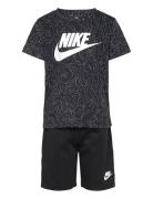 Ks-Knit Short Set Sets Sets With Short-sleeved T-shirt Black Nike