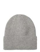 Fold Rib Cap Accessories Headwear Beanies Grey Davida Cashmere