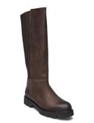 Biaothilia Knee High Elastic Boot Leather Lange Støvler Brown Bianco