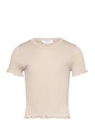 Cotton T-Shirt Tops T-Kortærmet Skjorte Cream Rosemunde Kids