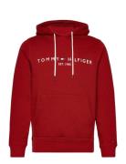 Tommy Logo Hoody Tops Sweatshirts & Hoodies Hoodies Red Tommy Hilfiger