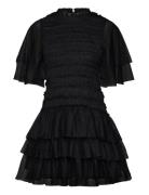 Minnie Short Sleeve Lace Mini Dress Designers Short Dress Black Malina