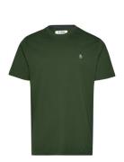 S/S Embroidered Logo Tops T-Kortærmet Skjorte Green Original Penguin