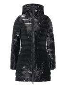 Lohja Long Puffer Curve Jacket W3T3 Foret Jakke Black Rains