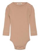 Plain Body Ls Bodies Long-sleeved Beige MarMar Copenhagen