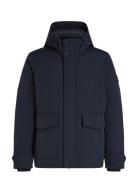 Rockie Down Hooded Jacket Uldfrakke Frakke Navy Tommy Hilfiger