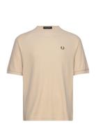 Ribbed Raglan S T-Shirt Tops T-Kortærmet Skjorte Cream Fred Perry