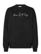 Embroidered Nyc Relaxed Cn Tops Sweatshirts & Hoodies Sweatshirts Blac...