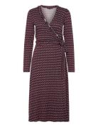 Elisa Harlekin Wrap Dress Knælang Kjole Red Ilse Jacobsen