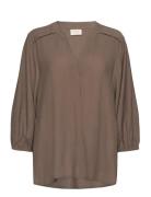 Fqlaguna-Blouse Tops Blouses Long-sleeved Brown FREE/QUENT