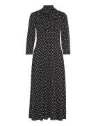 Julienne Dot Dress Knælang Kjole Black Jumperfabriken