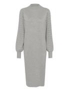 Kananna Knit Dress Knælang Kjole Grey Kaffe