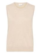 Kalizza Knit Slipover Vests Knitted Vests Cream Kaffe