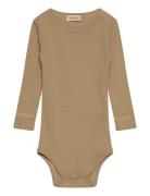 Plain Body Ls Bodies Long-sleeved Khaki Green MarMar Copenhagen