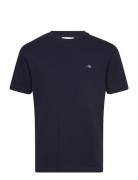 Pique Ss T-Shirt Tops T-Kortærmet Skjorte Blue GANT