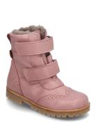 Rub Sole™ Broque Velcro Boot Tex Vinterstøvler Med Burrebånd Pink Pom ...