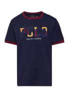 Corduroy-Logo Cotton Jersey Tee Tops T-Kortærmet Skjorte Navy Ralph La...