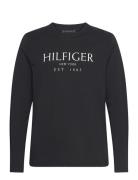 Big Hilfiger Ls Tee Tops T-Kortærmet Skjorte Black Tommy Hilfiger