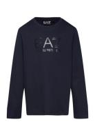 T-Shirt Tops T-shirts Long-sleeved T-Skjorte Navy EA7